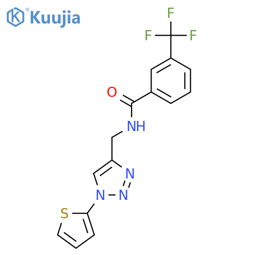 N-{[1-(thiophen-2-yl)-1H-1,2,3-triazol-4-yl]methyl}-3-(trifluoromethyl)benzamide structure