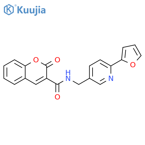 N-{[6-(furan-2-yl)pyridin-3-yl]methyl}-2-oxo-2H-chromene-3-carboxamide structure