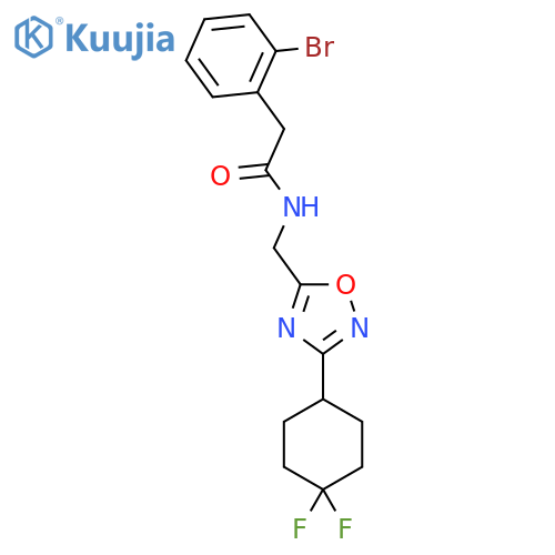2-(2-bromophenyl)-N-{[3-(4,4-difluorocyclohexyl)-1,2,4-oxadiazol-5-yl]methyl}acetamide structure