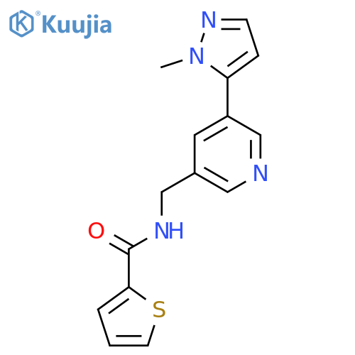 N-{5-(1-methyl-1H-pyrazol-5-yl)pyridin-3-ylmethyl}thiophene-2-carboxamide structure