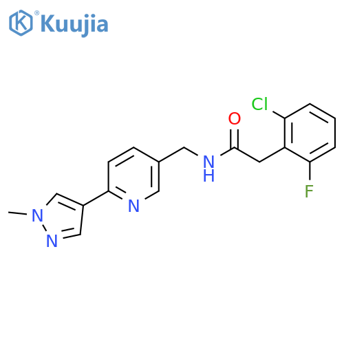 2-(2-chloro-6-fluorophenyl)-N-{6-(1-methyl-1H-pyrazol-4-yl)pyridin-3-ylmethyl}acetamide structure