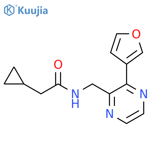2-cyclopropyl-N-{3-(furan-3-yl)pyrazin-2-ylmethyl}acetamide structure
