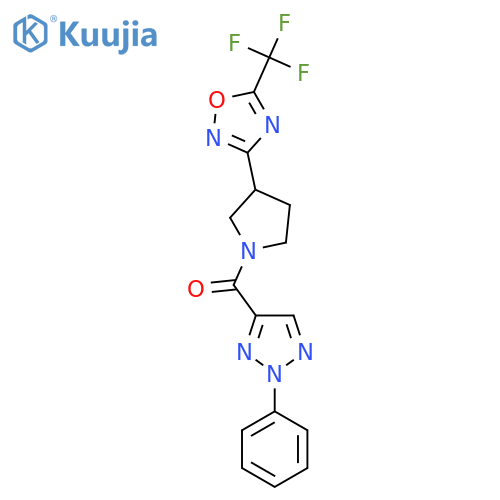 3-1-(2-phenyl-2H-1,2,3-triazole-4-carbonyl)pyrrolidin-3-yl-5-(trifluoromethyl)-1,2,4-oxadiazole structure