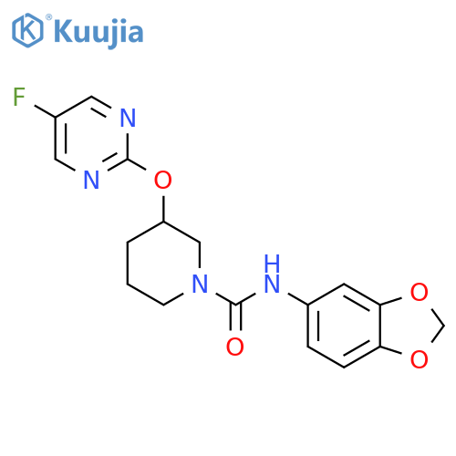 N-(2H-1,3-benzodioxol-5-yl)-3-[(5-fluoropyrimidin-2-yl)oxy]piperidine-1-carboxamide structure