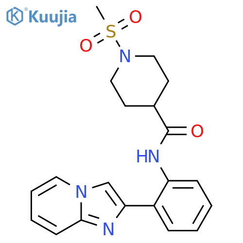 N-(2-(imidazo[1,2-a]pyridin-2-yl)phenyl)-1-(methylsulfonyl)piperidine-4-carboxamide structure