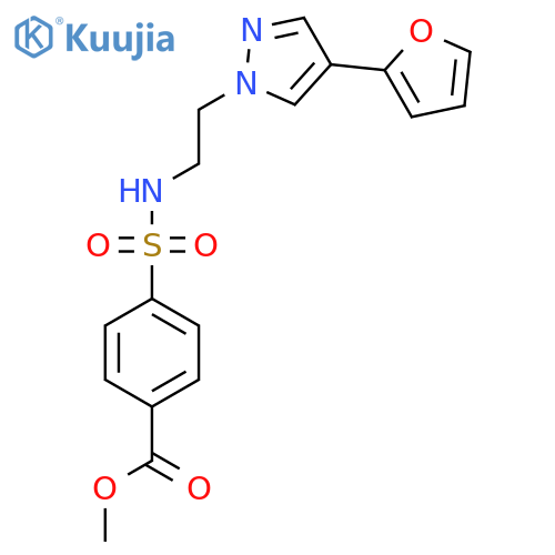 methyl 4-({2-4-(furan-2-yl)-1H-pyrazol-1-ylethyl}sulfamoyl)benzoate structure