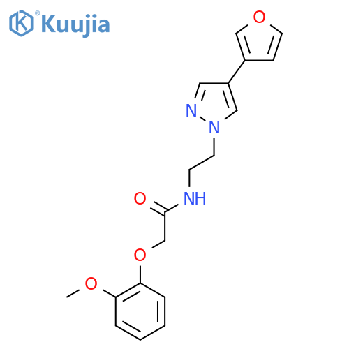 N-{2-4-(furan-3-yl)-1H-pyrazol-1-ylethyl}-2-(2-methoxyphenoxy)acetamide structure