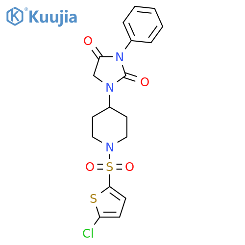 1-{1-[(5-chlorothiophen-2-yl)sulfonyl]piperidin-4-yl}-3-phenylimidazolidine-2,4-dione structure