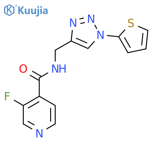 3-fluoro-N-{[1-(thiophen-2-yl)-1H-1,2,3-triazol-4-yl]methyl}pyridine-4-carboxamide structure