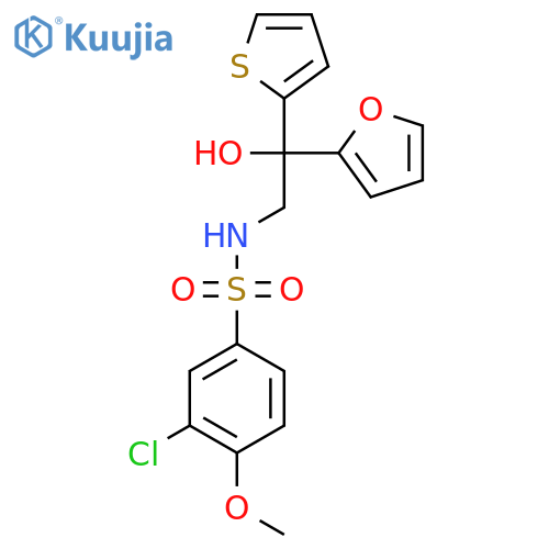 3-chloro-N-[2-(furan-2-yl)-2-hydroxy-2-(thiophen-2-yl)ethyl]-4-methoxybenzene-1-sulfonamide structure