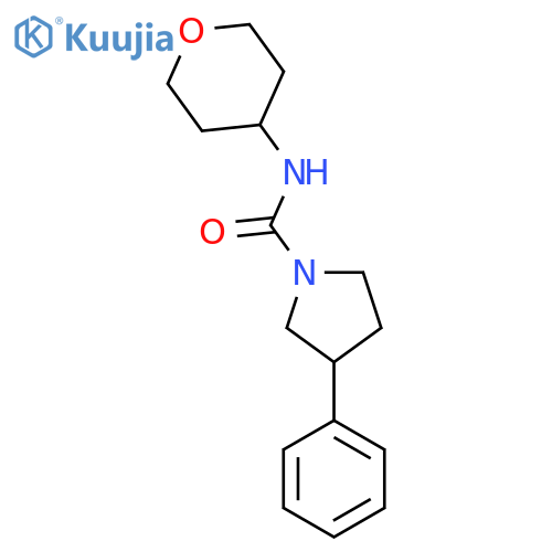 N-(oxan-4-yl)-3-phenylpyrrolidine-1-carboxamide structure