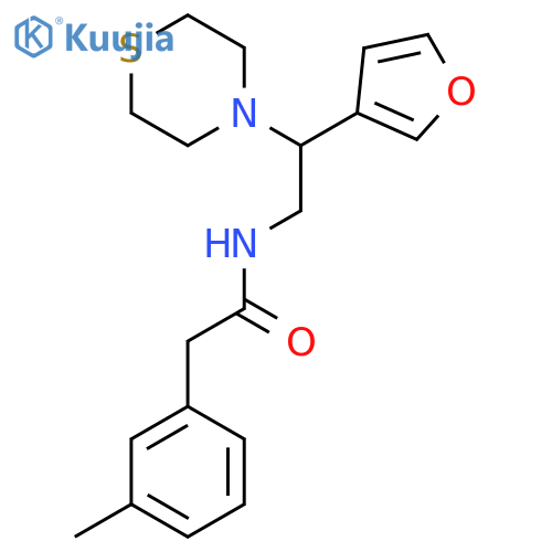 N-2-(furan-3-yl)-2-(thiomorpholin-4-yl)ethyl-2-(3-methylphenyl)acetamide structure
