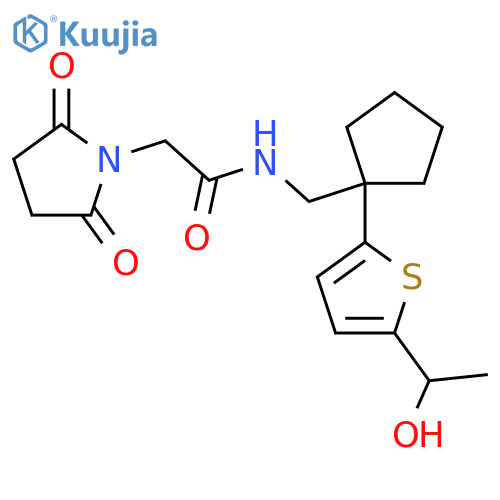 2-(2,5-dioxopyrrolidin-1-yl)-N-({1-[5-(1-hydroxyethyl)thiophen-2-yl]cyclopentyl}methyl)acetamide structure