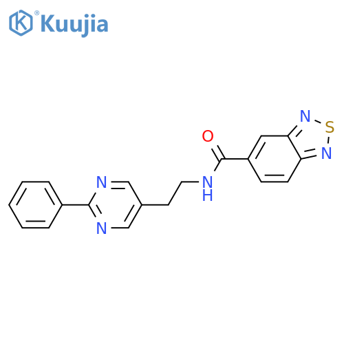 N-[2-(2-phenylpyrimidin-5-yl)ethyl]-2,1,3-benzothiadiazole-5-carboxamide structure