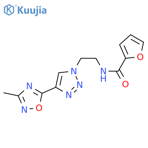 N-{2-4-(3-methyl-1,2,4-oxadiazol-5-yl)-1H-1,2,3-triazol-1-ylethyl}furan-2-carboxamide structure