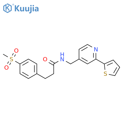 3-(4-methanesulfonylphenyl)-N-{[2-(thiophen-2-yl)pyridin-4-yl]methyl}propanamide structure