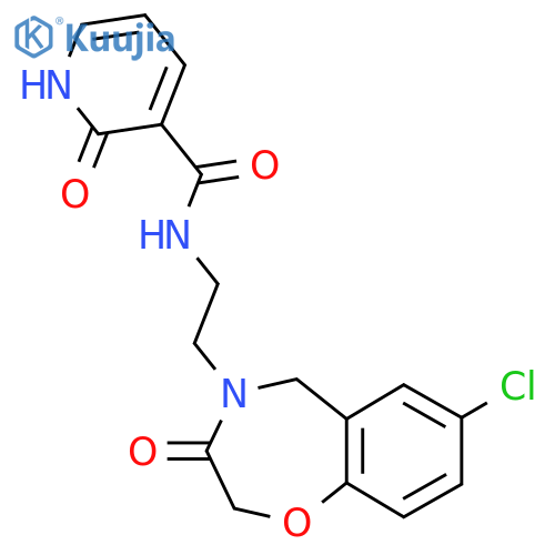 N-[2-(7-chloro-3-oxo-2,3,4,5-tetrahydro-1,4-benzoxazepin-4-yl)ethyl]-2-hydroxypyridine-3-carboxamide structure