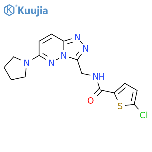 5-chloro-N-{[6-(pyrrolidin-1-yl)-[1,2,4]triazolo[4,3-b]pyridazin-3-yl]methyl}thiophene-2-carboxamide structure