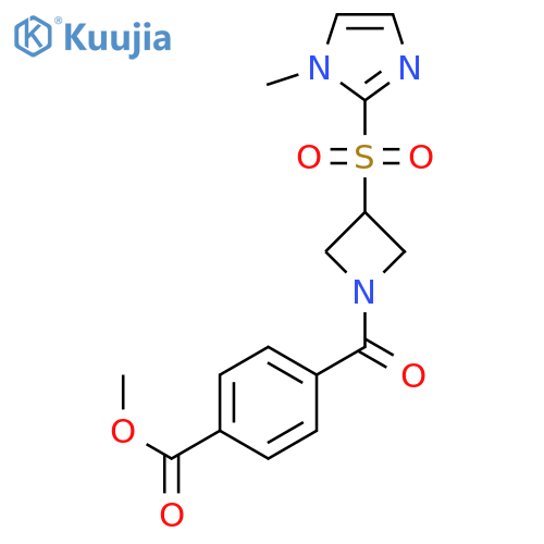 methyl 4-[3-(1-methylimidazol-2-yl)sulfonylazetidine-1-carbonyl]benzoate structure