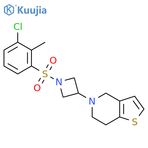 1-(3-chloro-2-methylbenzenesulfonyl)-3-{4H,5H,6H,7H-thieno[3,2-c]pyridin-5-yl}azetidine structure