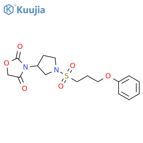 3-[1-(3-phenoxypropylsulfonyl)pyrrolidin-3-yl]-1,3-oxazolidine-2,4-dione structure