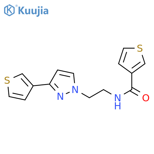 N-{2-[3-(thiophen-3-yl)-1H-pyrazol-1-yl]ethyl}thiophene-3-carboxamide structure