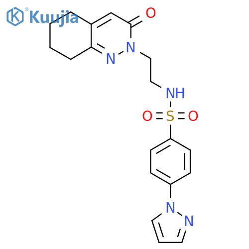 N-2-(3-oxo-2,3,5,6,7,8-hexahydrocinnolin-2-yl)ethyl-4-(1H-pyrazol-1-yl)benzene-1-sulfonamide structure