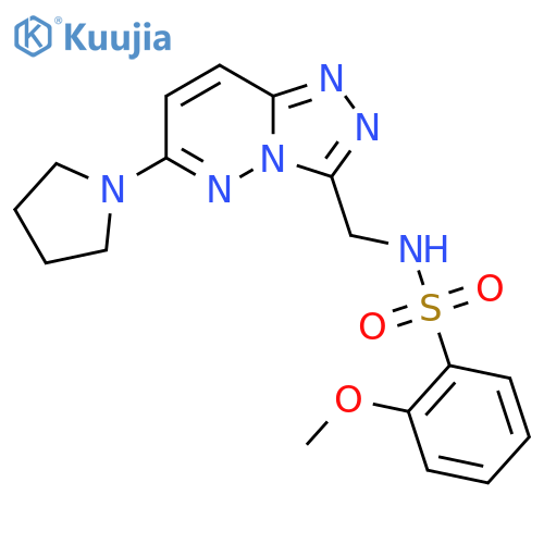 2-methoxy-N-{6-(pyrrolidin-1-yl)-1,2,4triazolo4,3-bpyridazin-3-ylmethyl}benzene-1-sulfonamide structure