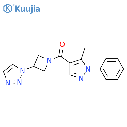 (5-methyl-1-phenylpyrazol-4-yl)-[3-(triazol-1-yl)azetidin-1-yl]methanone structure