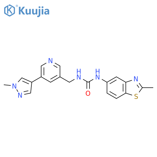 3-(2-methyl-1,3-benzothiazol-5-yl)-1-{5-(1-methyl-1H-pyrazol-4-yl)pyridin-3-ylmethyl}urea structure