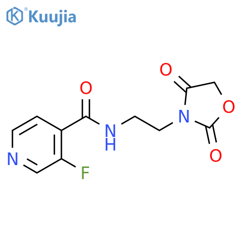 N-[2-(2,4-dioxo-1,3-oxazolidin-3-yl)ethyl]-3-fluoropyridine-4-carboxamide structure