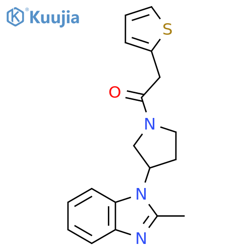 1-[3-(2-methyl-1H-1,3-benzodiazol-1-yl)pyrrolidin-1-yl]-2-(thiophen-2-yl)ethan-1-one structure