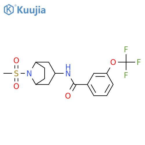 N-(8-methylsulfonyl-8-azabicyclo[3.2.1]octan-3-yl)-3-(trifluoromethoxy)benzamide structure