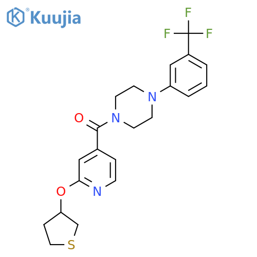 (2-((Tetrahydrothiophen-3-yl)oxy)pyridin-4-yl)(4-(3-(trifluoromethyl)phenyl)piperazin-1-yl)methanone structure