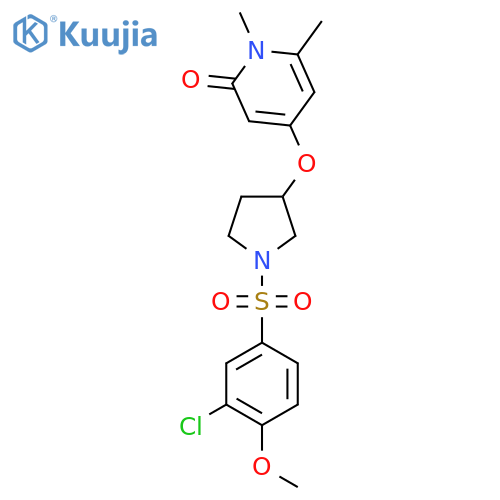 4-((1-((3-chloro-4-methoxyphenyl)sulfonyl)pyrrolidin-3-yl)oxy)-1,6-dimethylpyridin-2(1H)-one structure