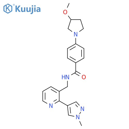 4-(3-methoxypyrrolidin-1-yl)-N-{2-(1-methyl-1H-pyrazol-4-yl)pyridin-3-ylmethyl}benzamide structure