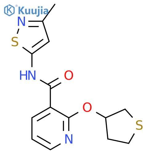 N-(3-methylisothiazol-5-yl)-2-((tetrahydrothiophen-3-yl)oxy)nicotinamide structure