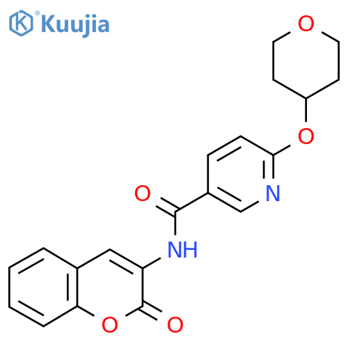 N-(2-oxo-2H-chromen-3-yl)-6-((tetrahydro-2H-pyran-4-yl)oxy)nicotinamide structure