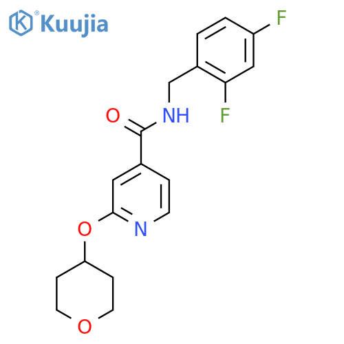 N-(2,4-difluorobenzyl)-2-((tetrahydro-2H-pyran-4-yl)oxy)isonicotinamide structure