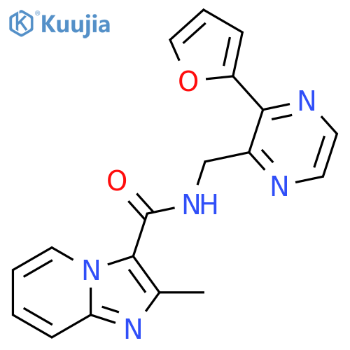 N-{3-(furan-2-yl)pyrazin-2-ylmethyl}-2-methylimidazo1,2-apyridine-3-carboxamide structure