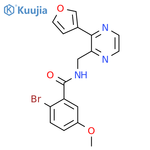 2-bromo-N-{3-(furan-3-yl)pyrazin-2-ylmethyl}-5-methoxybenzamide structure
