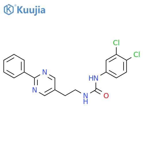 1-(3,4-dichlorophenyl)-3-[2-(2-phenylpyrimidin-5-yl)ethyl]urea structure
