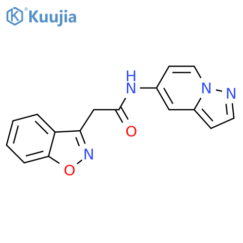 2-(1,2-benzoxazol-3-yl)-N-{pyrazolo[1,5-a]pyridin-5-yl}acetamide structure