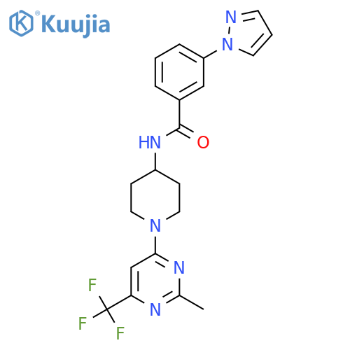 N-{1-[2-methyl-6-(trifluoromethyl)pyrimidin-4-yl]piperidin-4-yl}-3-(1H-pyrazol-1-yl)benzamide structure