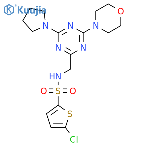5-chloro-N-{4-(morpholin-4-yl)-6-(pyrrolidin-1-yl)-1,3,5-triazin-2-ylmethyl}thiophene-2-sulfonamide structure