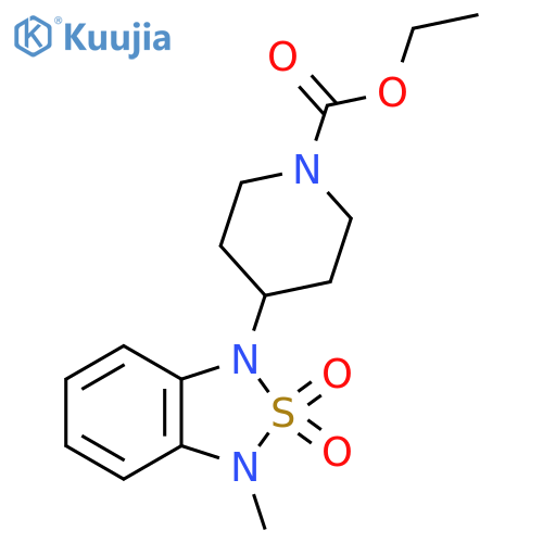 ethyl 4-(3-methyl-2,2-dioxo-1,3-dihydro-2lambda6,1,3-benzothiadiazol-1-yl)piperidine-1-carboxylate structure