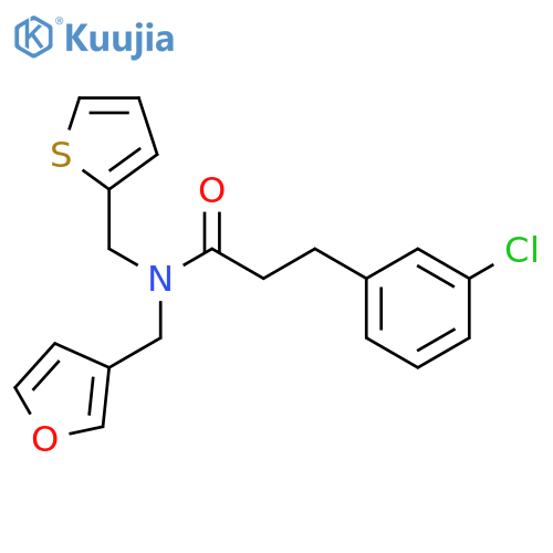3-(3-chlorophenyl)-N-[(furan-3-yl)methyl]-N-[(thiophen-2-yl)methyl]propanamide structure