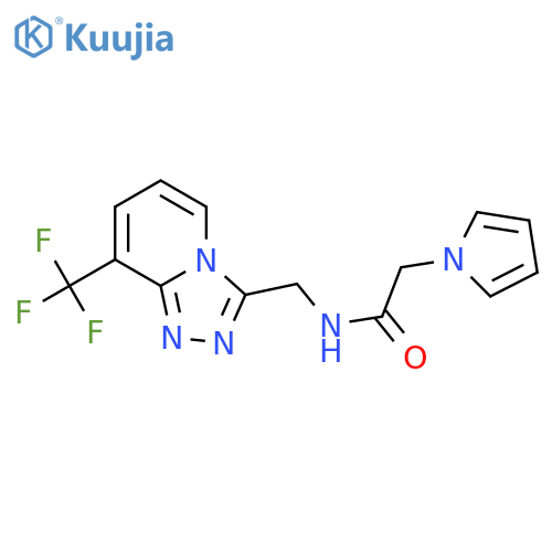 2-(1H-pyrrol-1-yl)-N-{[8-(trifluoromethyl)-[1,2,4]triazolo[4,3-a]pyridin-3-yl]methyl}acetamide structure