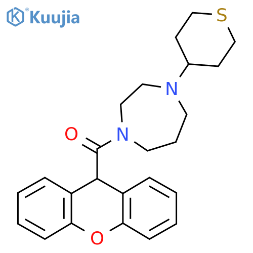1-(thian-4-yl)-4-(9H-xanthene-9-carbonyl)-1,4-diazepane structure