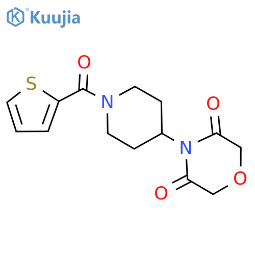 4-1-(thiophene-2-carbonyl)piperidin-4-ylmorpholine-3,5-dione structure